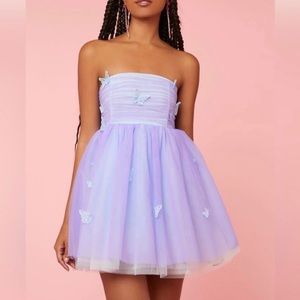 Forever 21 Butterfly Tulle Mini Dress